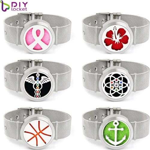 30mm Stainless Steel Perfume Diffuser Bracelet With Free Pads BD258-325