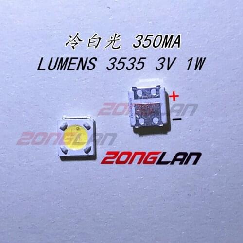 300PCS/lot lumens LED Backlight 1W 3V 3535 3537 Cool white LCD Backlight for TV Application A129CECEBP18A-2092 4D