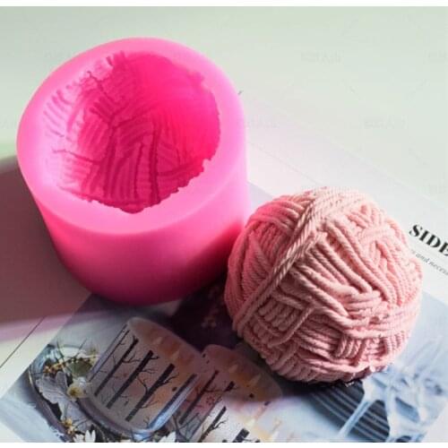 3D Knitting Wool Ball Silicone Candle Mold DIY Fondant Cake Decorating Tools Handmade Aroma Gypsum Mould Crafts