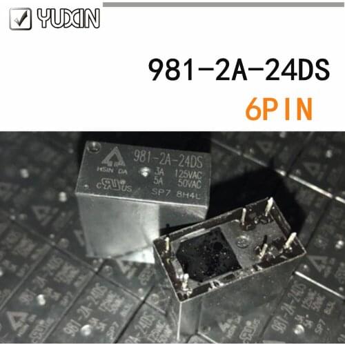 5PCS/lot 100%Original&New Signal relay 981-2A-24DS 981-2A-24DS-24VDC 981 2A 24DS alternative F4AK024T 6PIN 5A