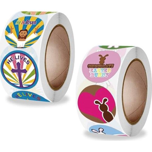 500PCS Easter Cute Toy Sticker Thank You Handmade Crafts Decoration Label Child Reward Gift Wrapping Scrapbook Sticker