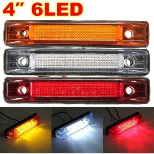 6 LED Clearance Side Marker Light Indicator Lamp Strip Truck Trailer Lorry 12V 24V White Amber Yellow Red