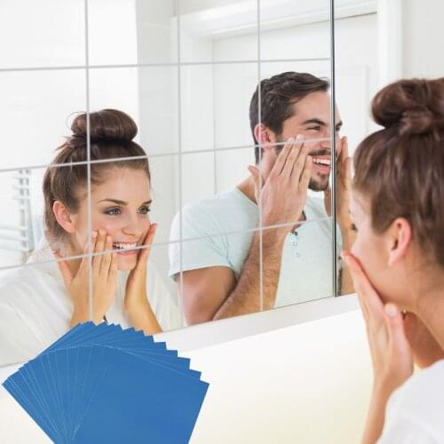 9/16/25Pcs 15cmX15cm Square Mirror Tile Wall Stickers DIY Self Adhesive Living Room Bedroom DIY Art Home Decor