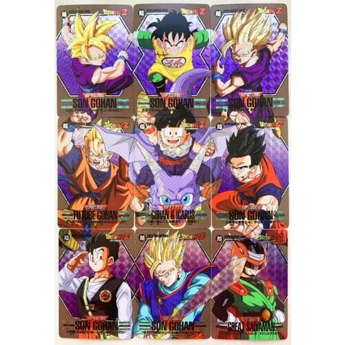 9pcs/set Dragon Ball Z GT Trunks Barcode Super Saiyan Heroes Battle Card Ultra Instinct Game Collection Cards
