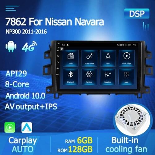 Android 10.0 2Din Car radio Multimedia For Nissan NAVARA Frontier NP 300 2011-2016 Car Player Navigation GPS Radio Carplay Auto