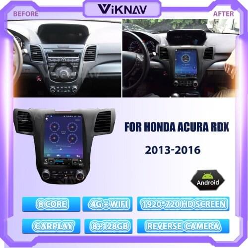 Android Car Radio For Honda Acura RDX 2013-2016 Car Vertical Screen GPS Navigation Stereo Receiver Multimedia Player Head Unit