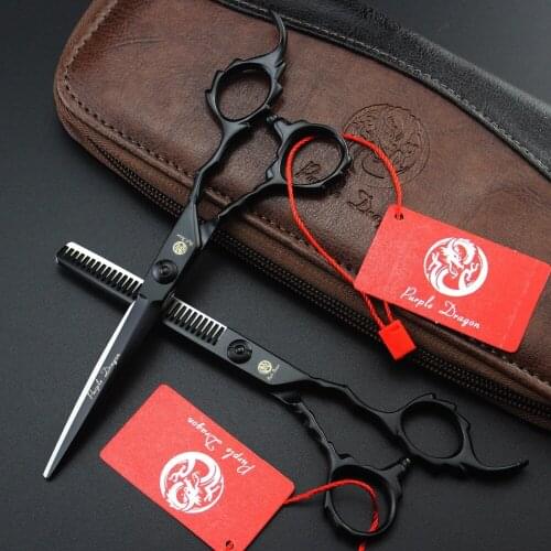 FAST Shipping New design baking varnish 6 inch hair scissors with leather case hairdressing cutting pthinning scissors