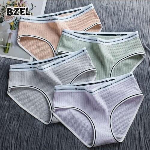 BZEL New Sexy Womens Cotton Panties Underwear Seamless Briefs Low Rise Breathable Hip-Lifting Panty Soft Comfort Lady Lingerie