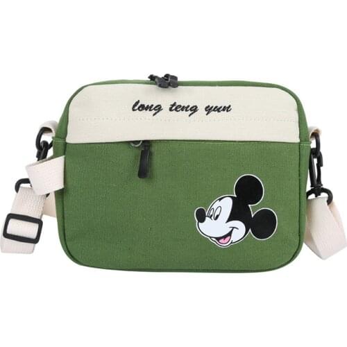 Disney canves Mobile phone bag girl messenger bag cartoon mickey mouse shoulder bag cute mini handbag coin purse
