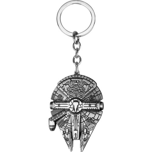 Dongsheng Star Wars Spaceship Logo Millennium Falcon Keychain Retail 1Piece Metal Men Key Chains High Quality Size 4.2*6cm