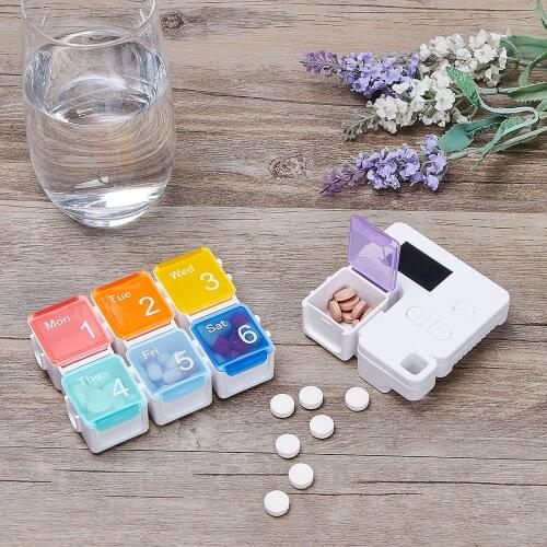 Travel Pill Box Portable Pill Case Tablet Holder Medicine Storage Organizer Tablet Dispenser 4 Lattice Plastic Drug Container