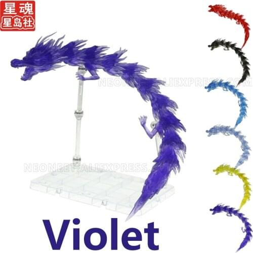 Violet Demon Slayer SHF Figure Battle Scene Decoration Dragon Effects Whirlwind Flame Shenron Action Base Model Bracket Toy