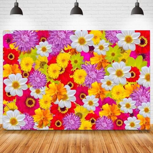 Floral Flowers Wall Backdrops For Wedding Scene Photography Photo Studio Background Props Baby Newborn Birthday Party Photocall