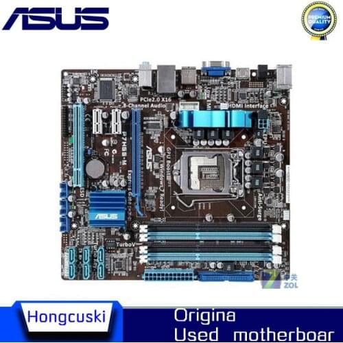 For ASUS P7H55-M original P55 motherboard DDR3 LGA 1156 Support I3 I5 cpu 16GB USB2.0 VGA HDMI H55 uATX Desktop motherborad