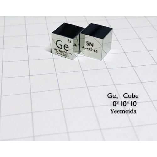 Hot 10 X 10 X 10mm 6-Sided Mirror Polished Double-Sided Engraved Metal Germanium Cube Periodic Table Of Elements Cube (Ge≥99.999