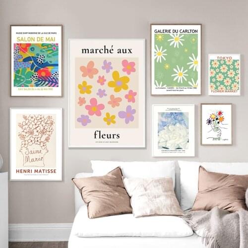 Flower Market Painting Art Exhibition Posters and Prints Matisse Picasso Gallery Wall Art Picture Canvas Print Living Room Decor