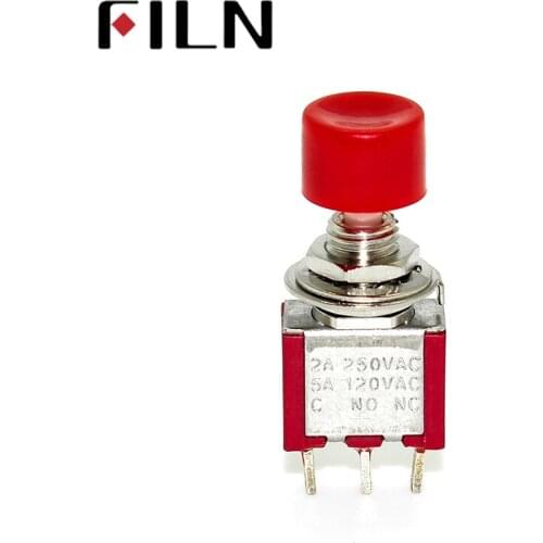 Red ON-(ON) small Toggle Switches 3Pin 6mm Mini Momentary Automatic return Push Button Switch