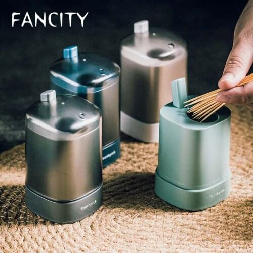 FANCITY Creative push-type toothpick box Simple automatic pop-up toothpick holder High-end toothpick box for dining room, home l