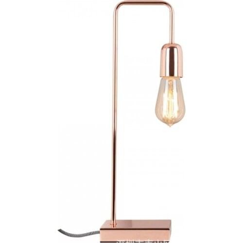 Creative bedside decorative desk lamp bedroom living room simple classic art bend rose gold red copper lamp