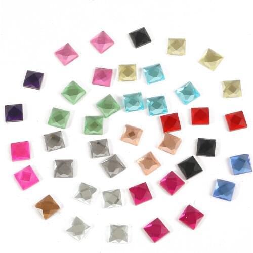 6/8/10/12mm Shining Glass Flat Back Square Crystal Rhinestones For DIY Sewing Garment/Bag/Shoes Dress Decor Accessories