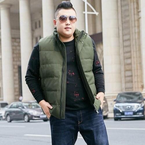 Army Green Vest 2020 New Mens Winter Stand Collar Mens Large Size Loose Sleeveless Casual Thick Vest More Size XL-9XL 10XL