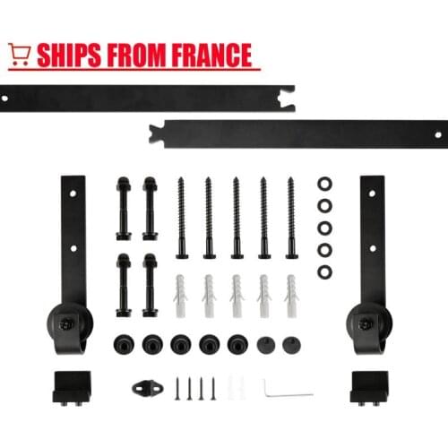 Sliding Door Barn Track Hardware Wood Barn Door Rail Hardware Track Kit Barn Door System Slide Kit Furniture Buffer Reduce Noise