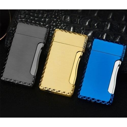 New Metal Two Flame Gas Lighter Grinding Torch Turbo Windproof Cigarette Cigar Accessories Lighter Man Gadgets And Accessories