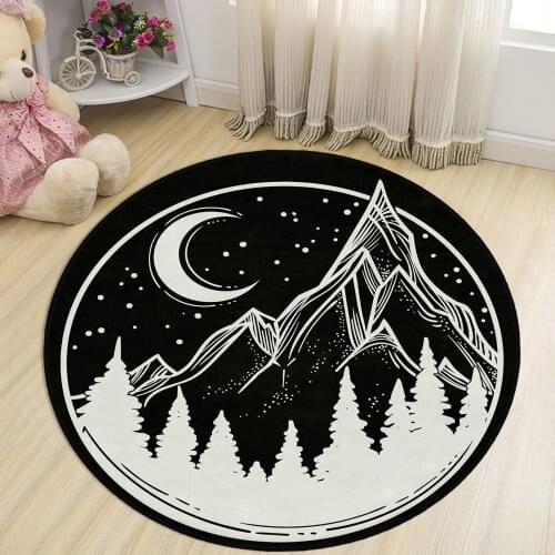 Orange Round Kids Room Rug football astroturf top star orange red black