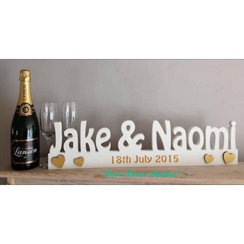 Freestanding Wedding Initial Signs - Personalized Table Signs - Initials 2 Letters and Ampersand