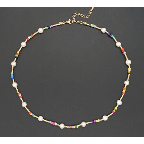 Go2Boho Real Pearl Necklaces Beaded Choker Summer Beach Necklace For Women Jewelry 2021 Fashion Beads Collier Female Accesorios