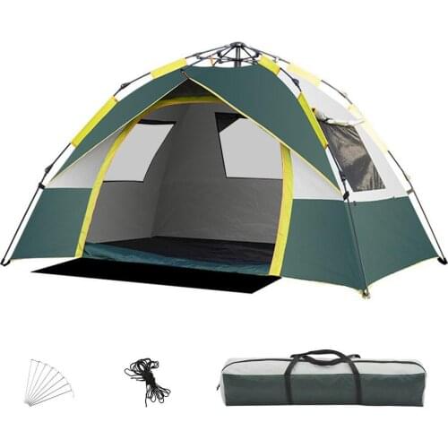 2 Persons Backpacking Tent With Bag Nails Automatic Speed Open Camping Tent Double Doors Windows Outdoor Waterproof Hiking Tents