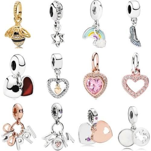 PDD DZ 16 925 Sterling Silver Spring New Charm Pendant with DIY Bracelet Necklace Jewelry Gift Carving Suitable for Women