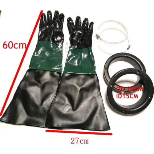 JL Sandblasting Gloves Sand Blaster parts Blasting Gloves with Gloves Holder for Sandblaster Cabinet 23.6" Spe