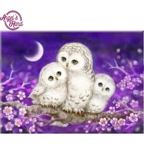 Full Lovely Owl Diamond Painting Mosaic Bedroom Decor Rubiks Cube Round Diamond Embroidery Cross Stitch Cartoon