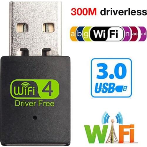 Drive-free 300Mbps USB WiFi Adapter Wireless USB Dongle Network Card Receiver Wi-fi adapter for Desktop Laptop Windows Linux