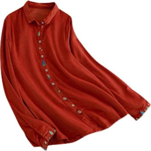 Женские вельветовые рубашки QPFJQD China At AliExpress