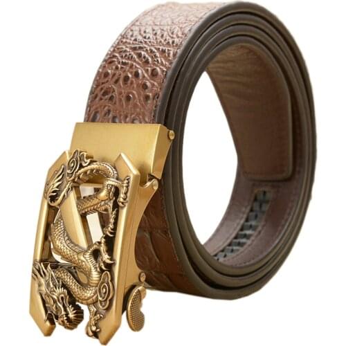 Factory Outlet Hot Sale Famous Brand Dragon Style Luxury Belt Men Waist Strap Genuine Leather Letter Z Buckle Long Strap