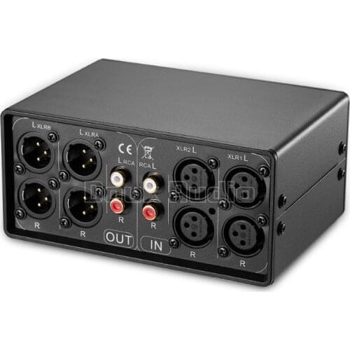 2-IN-2-OUT XLR Balanced / unbalanced Stereo Converter Audio Selector Box Passive Preamp