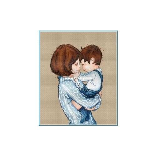 Counted Cross Stitch Kit Cross stitch RS cotton with cross stitch Mother and son 2 mothers love
