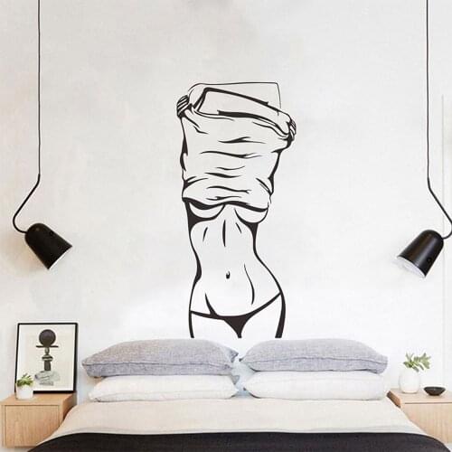 Sexy Girl Wall Sticker Waterproof Removable Adhesive Painting Art Mural Fitness Poster Bedroom Decorative Living Room Home Decor