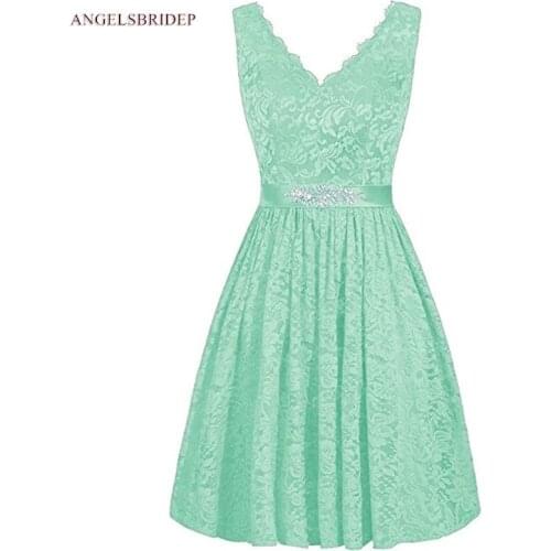 Sexy V-Neck Lace Short Homecoming Dresses Vestido De Festa Formal Straps Princess Party Formal Graduation Dresses