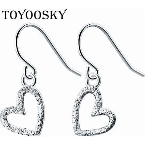 2019 New S925 Geometry Earrings Sweet Heart Silver Earrings Temperament Simple Short Earrings Ear Ornaments Gifts Jewelry