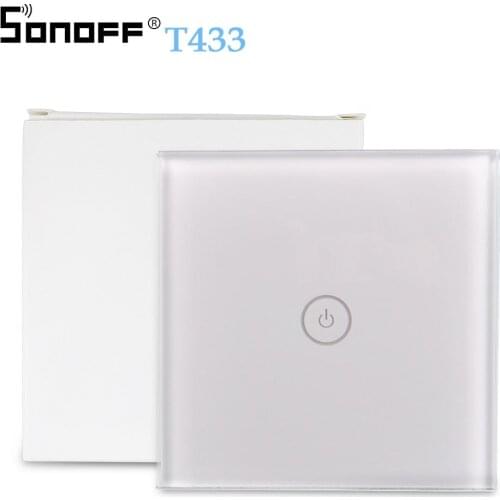 SONOFF T433 86 Type 433mhz RF Remote Wall Control LED Light Glass Touch Panel Wireless Smart Controller Work With T2 WiFi Switch
