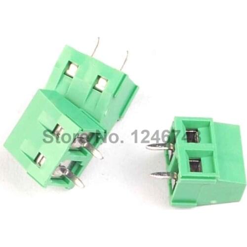 50PCS PCB Screw Terminal Block Connector KF127-2P pitch:5.08MM/0.2inch Green 5mm KF127 2Pins