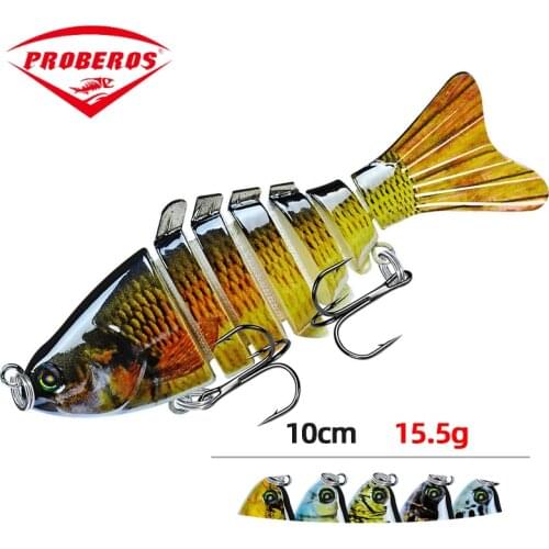 PRO BEROS 1PCS Wobblers Pike Fishing Lures100mm15.5g Artificia Bait Trolling Minnow Lure Multi-section Trout Lure Mackerel Lure