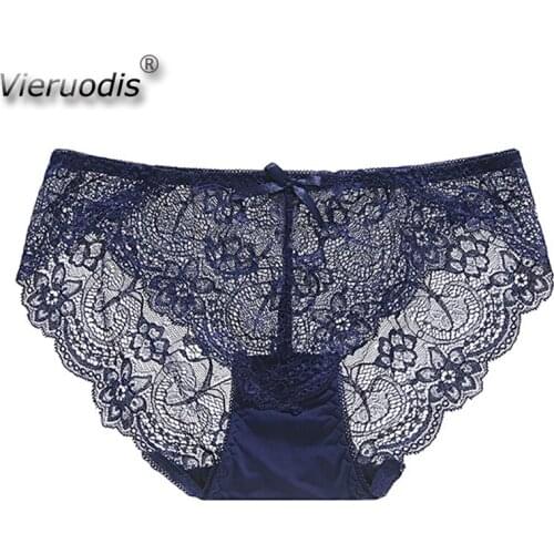 Female Lace Underwear Sexy Panties for Women with Mid-rise Waist Nylon Eelasticity Breathable Underpanties for Girls Dropship
