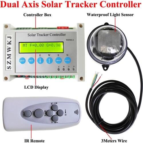 DC Power 12V/24V Dual Axis Solar Tracking LCD Controller W/ Light Sensor For Complete Electronic Solar Tracker Sun Track System