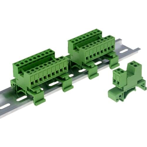 1set 2EDG-UKR-5.08mm Rail Type Solderless Wire Terminal Connector Row Butt Joint Mounting 35mm Rail Terminal Block Butt 2P 4P 10