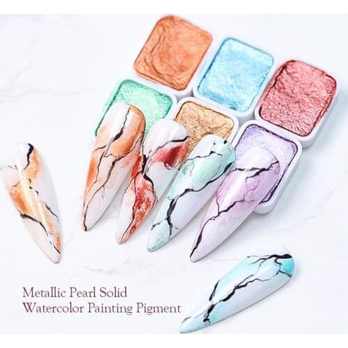 1 Box Smoke Effect Nail Powder Watercolor Draw Paint Blooming Flowers Pigment Chrome Nail Art DIY Decoration