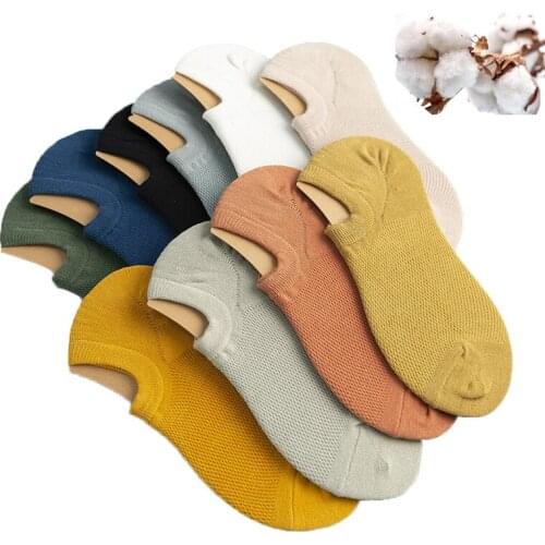 20PCS=10Pairs High Quality Mesh Breathable Mens Socks Cotton Summer Thin Invisible Socks Short Ankle Sock 2021 Male New Gifts